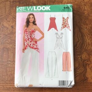 UNCUT New Look 6497 Asymmetrical Knit Top, Pants Sewing Pattern - Size 10-22